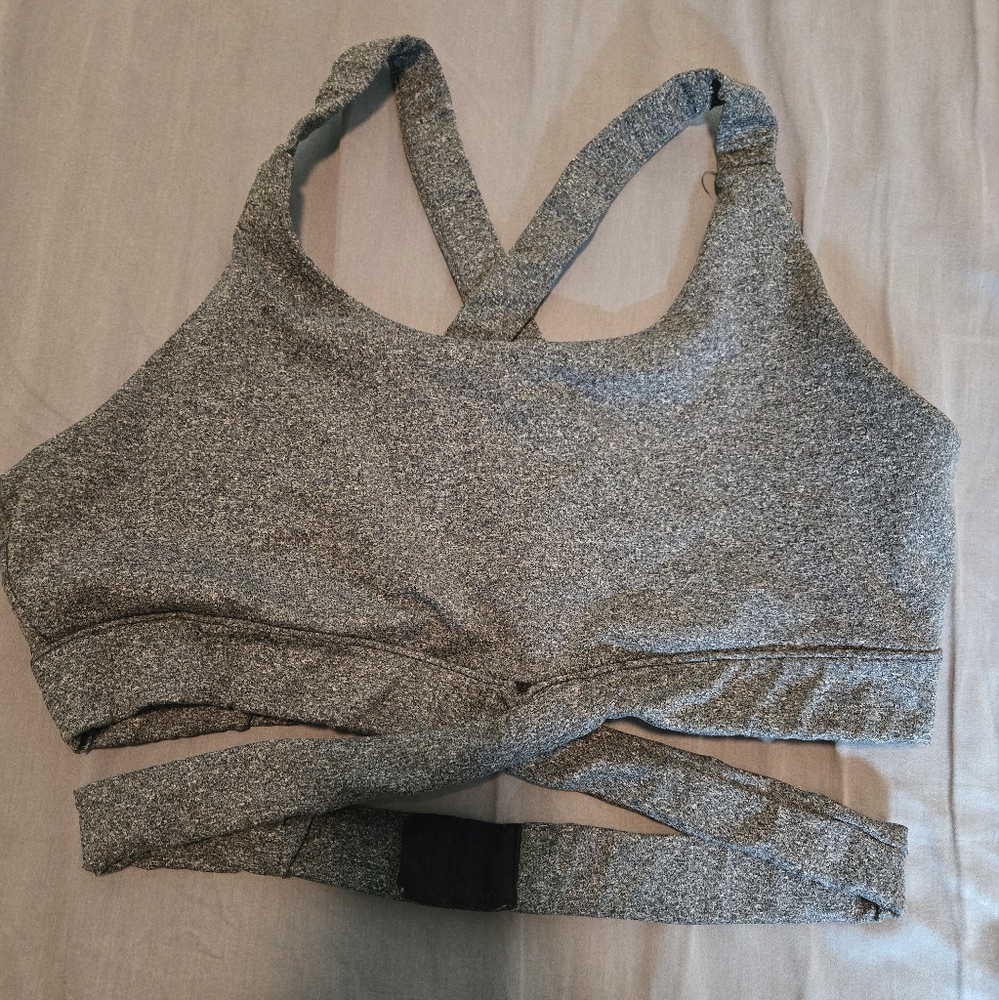 Heather Gray Women's Cross-Back Sports Bra